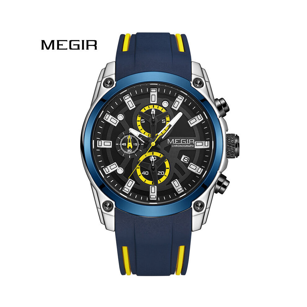 2021The Military Sports Watches Men Top Waterproof Silicone Strap Chronograph Wristwatch Male Clock