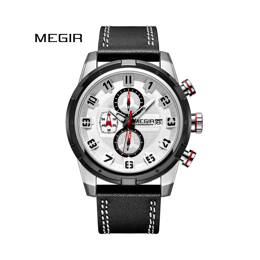 Men's Creative Sports Watches Waterproof Leather Analog Quartz Wrist Watch Men Hour Military Clock Male Relogio Masculino