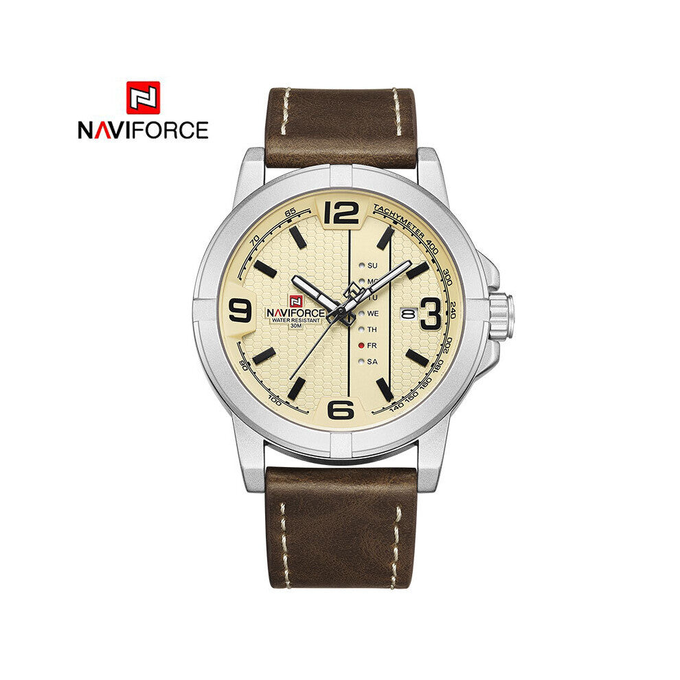 Men's Casual Quartz Calendar Watches Male Waterproof Leather Wrist Watch Big Dial Man Clock Relogio Masculino