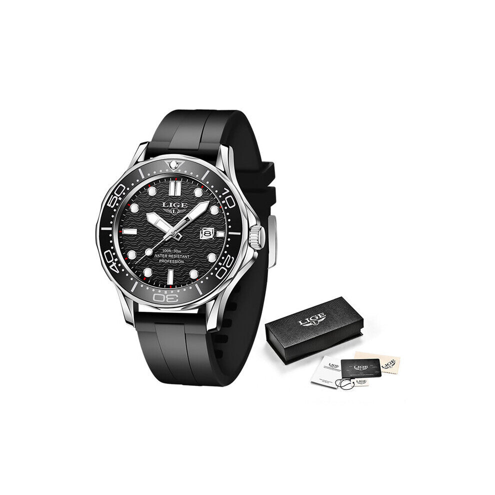 Men Watch Business Date Watch for Men Sport Quartz Watches Waterproof Luminous Silicone Wristwatch Relogio Masculino