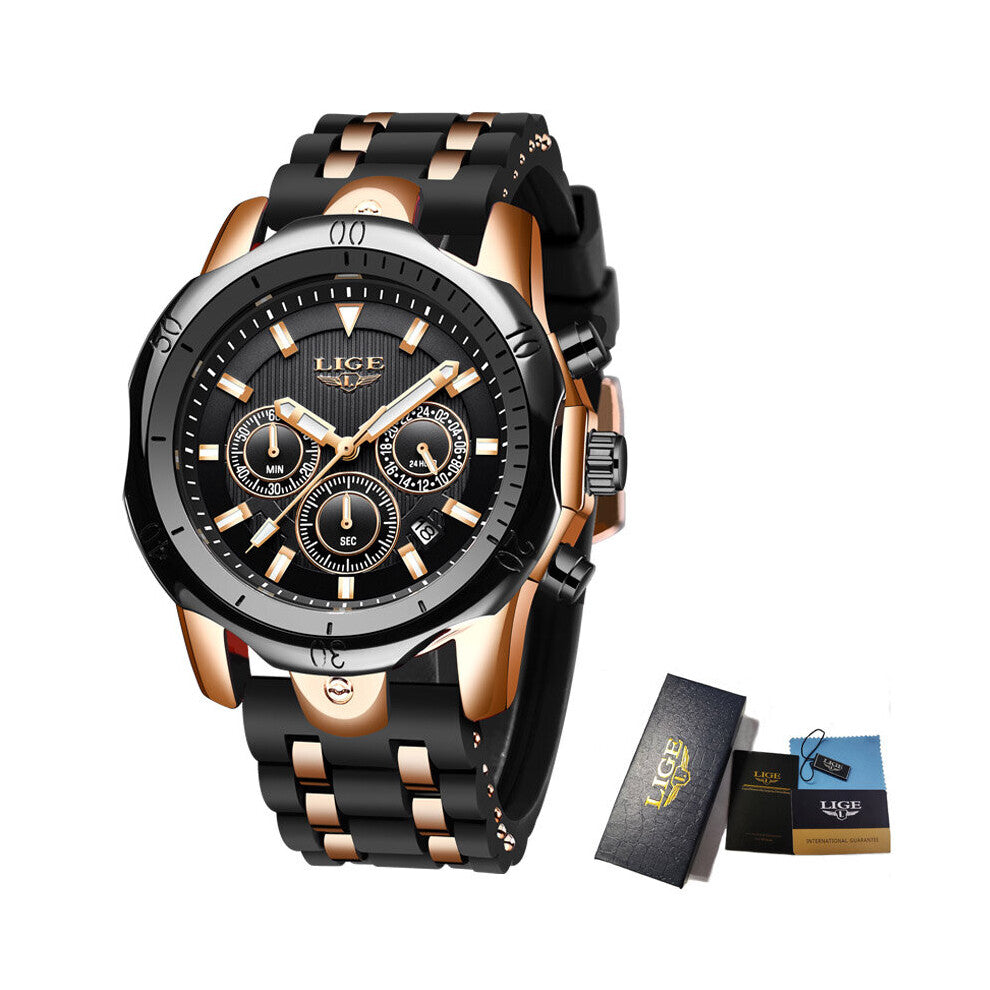 Quartz Men Watch Silicone Strap Business Man Watch Casual Sport Clock Waterproof Luminous Wrisiwatch For Men