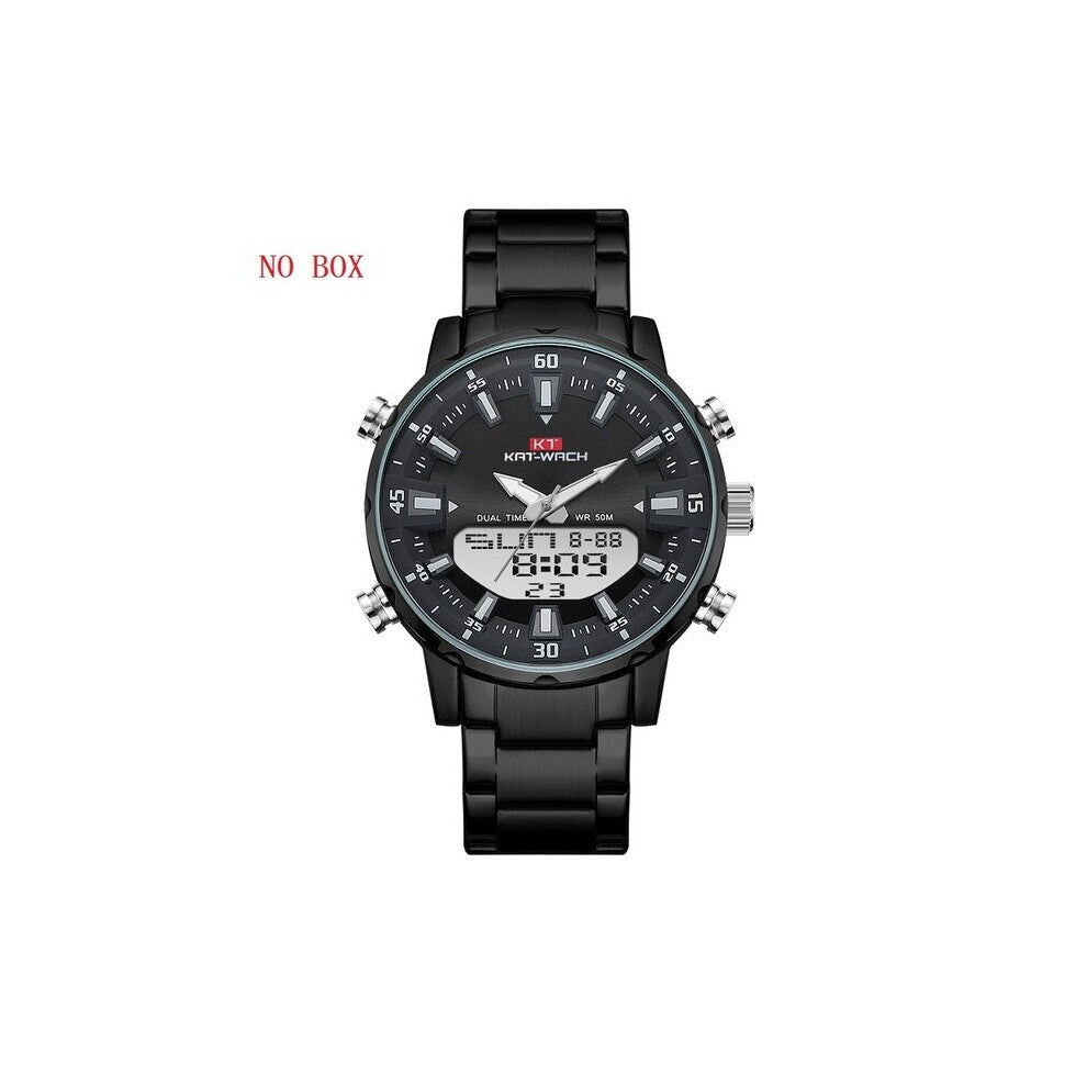 Kat-Wach Watch Male Sports Digital Watches Men Waterproof Steel Military Quartz Watch for Men Wristwatch Relogio Masculino