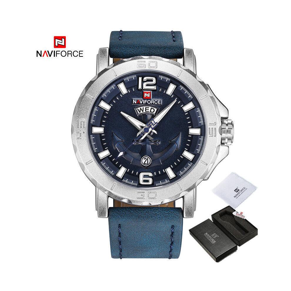 Male Watch Top Sports Quartz Watches for Men Waterproof Date Display Wristwatch Leather Relogio Masculino