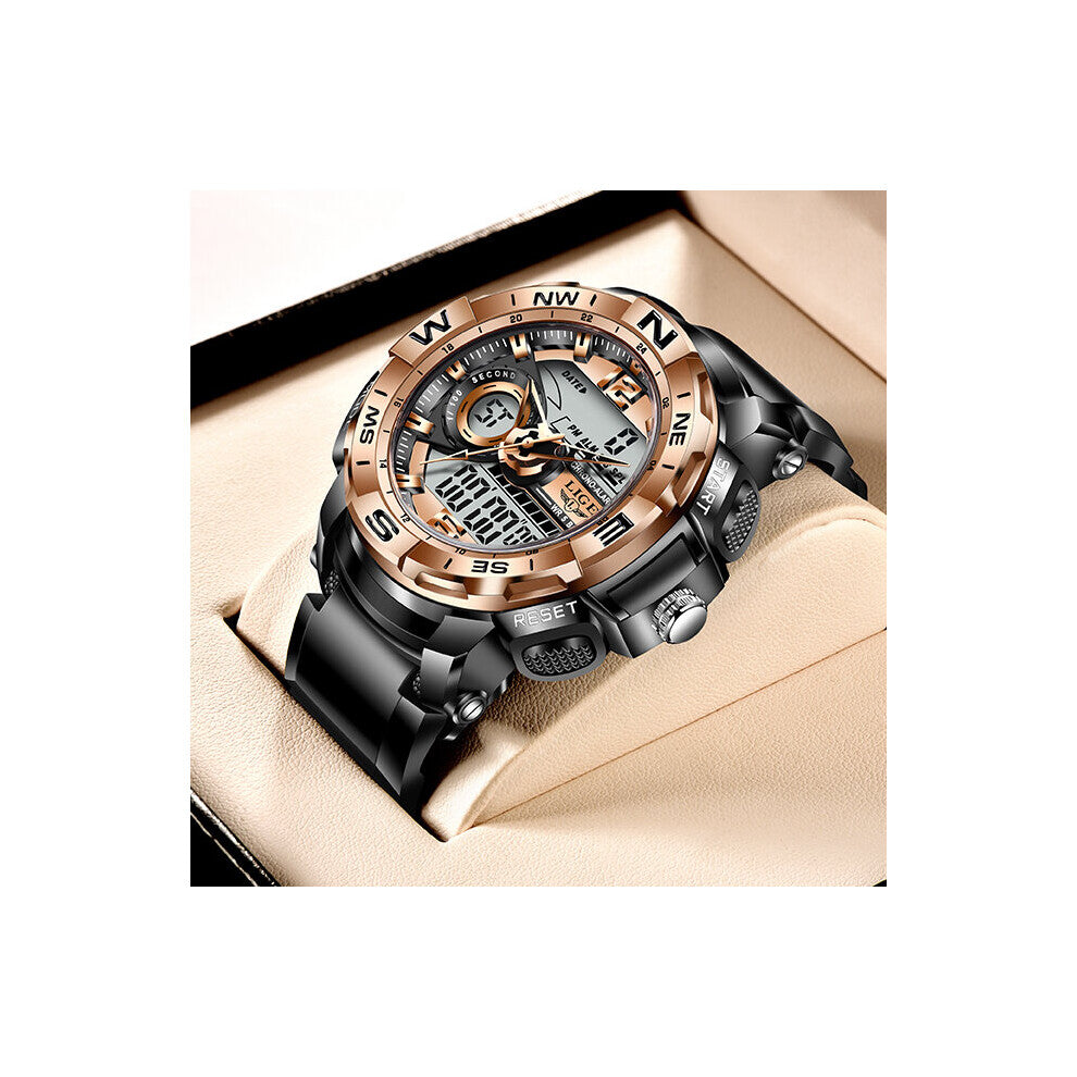 Sports Quartz Digital Men Watch Creative Watches Men Waterproof Luminous Alarm Clock Dual Display Relogio Masculino