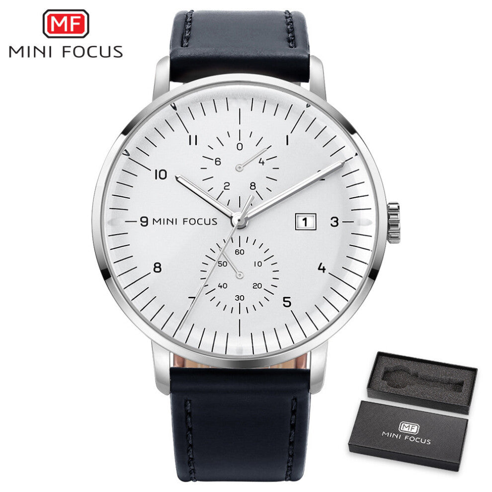 Minimalist Watches Mens Watch For Men Leather Band Quartz Calendar Business Casual Waterproof MINI FOCUS