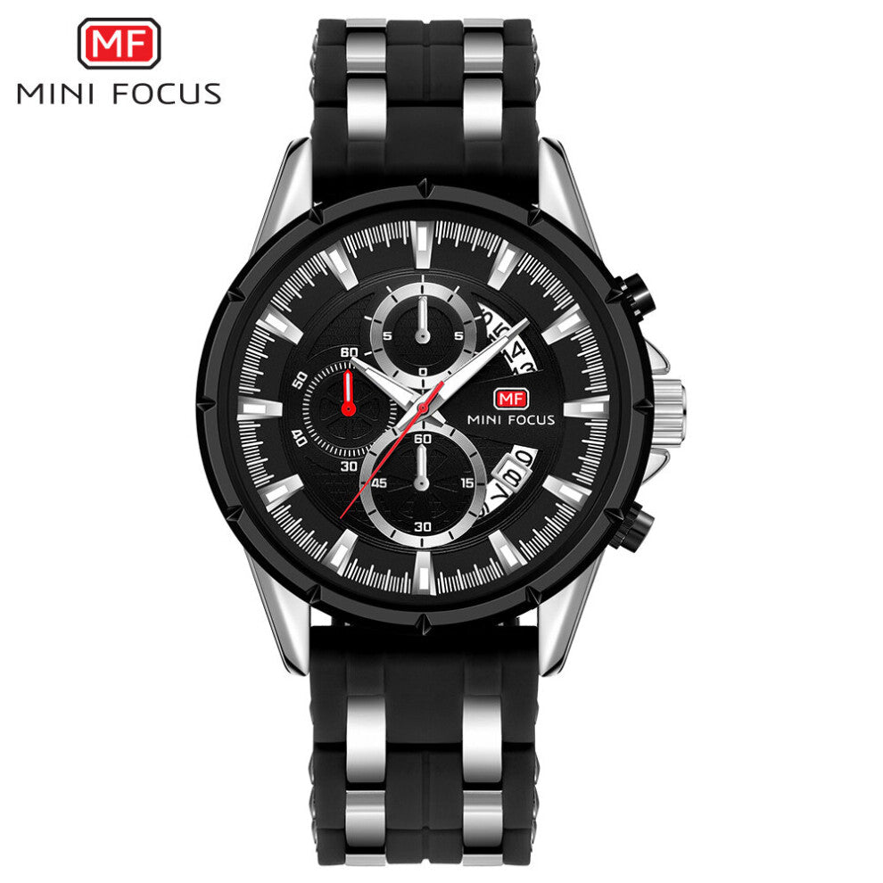MINI FOCUS Men's Watches Quartz Wristwatches Waterproof Sport Reloj Hombre Relogio Masculino Silicone Strap