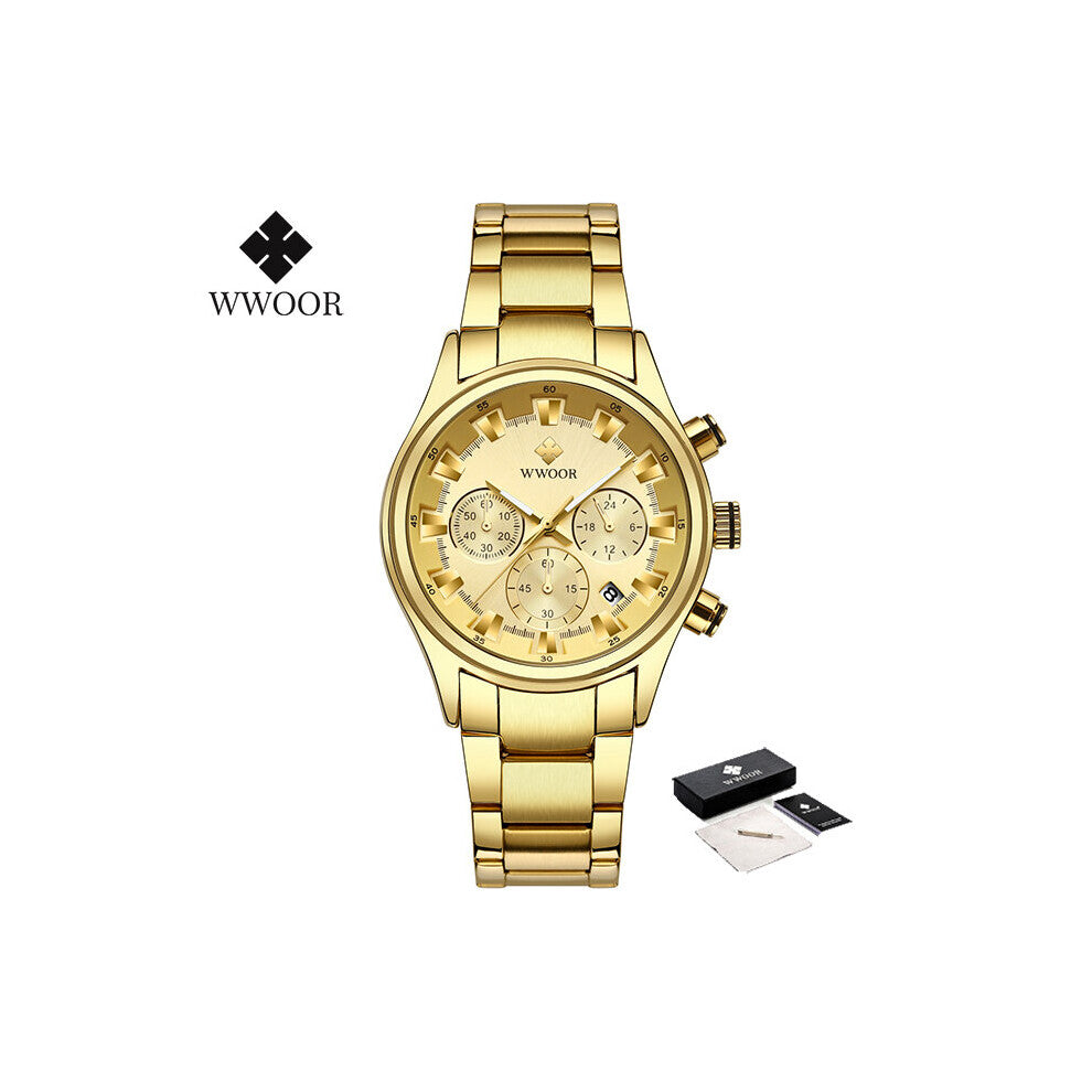 Stainless Steel Men Watch Chronograph Waterproof Quartz Watches Luminous Date Watch For Men Relogio Masculino