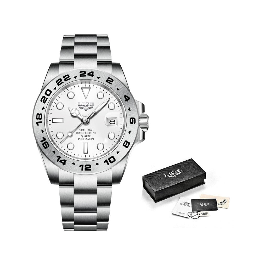 Men Quarzt Wristwatch Stainless Steel Men Watch Top 30M Waterproof Sports Men Watches reloj hombre