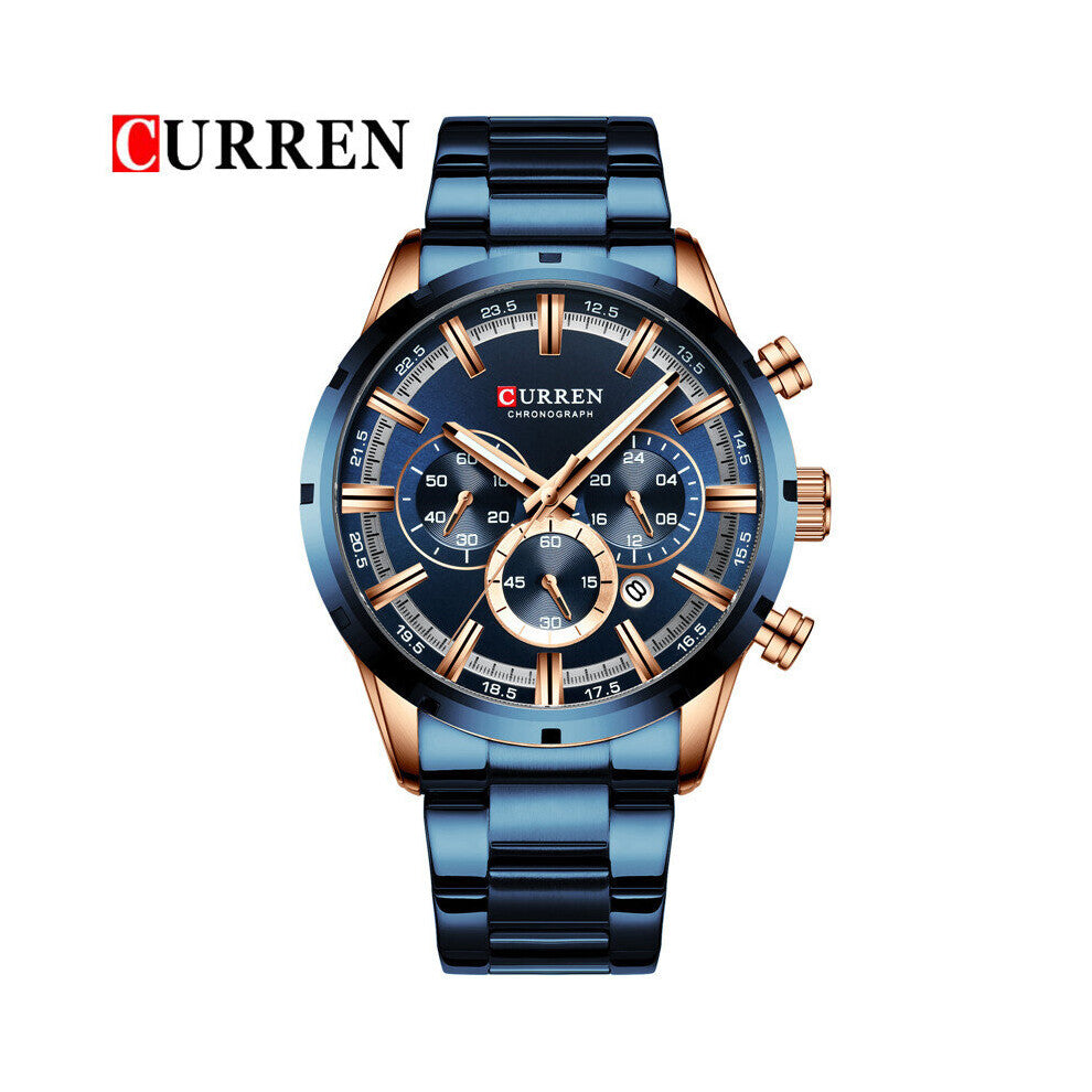 Man Sport WristWatch Waterproof Chronograph Men Watch Military Army Top Stainless Steel Male Clock 8355