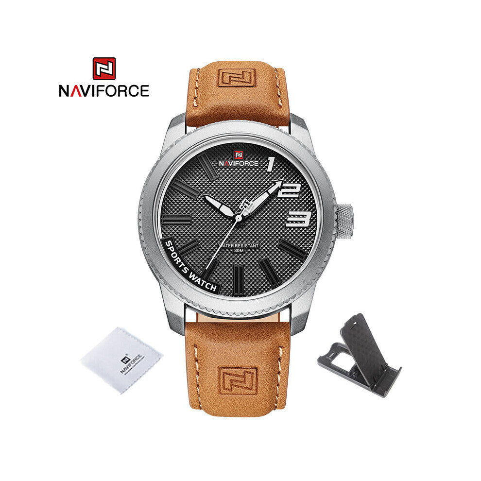 Men Watches Military Sport Quartz Male Wristwatches Breathable Leather Strap Waterproof Casual Clock Relogio Masculino