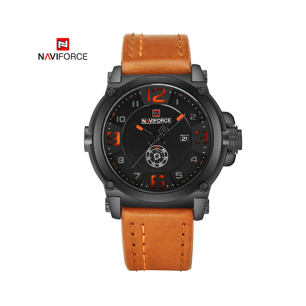 Mens Watches Top Sports Quartz Watch Leather Strap Clock Men Waterproof Wristwatch relogio masculino