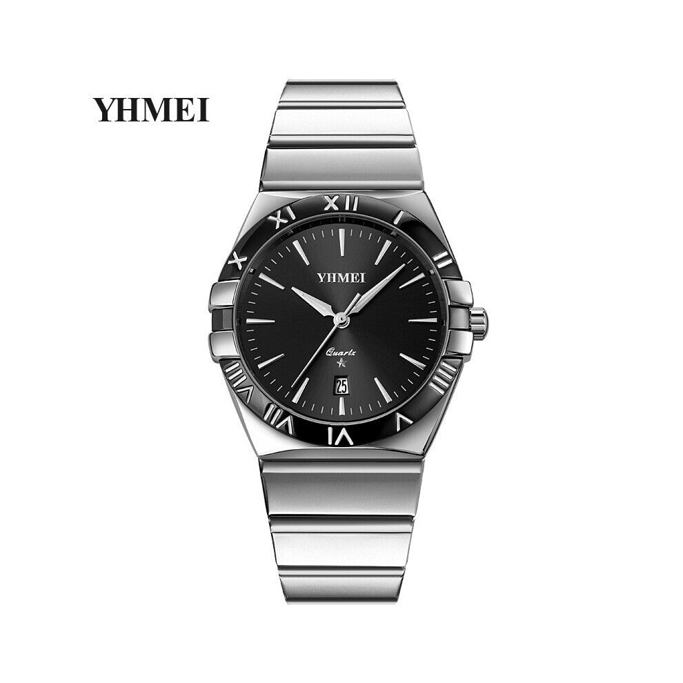 Watch for Men Luminous Sports Stainless Steel Mens Watches Golden Quartz Wristwatches