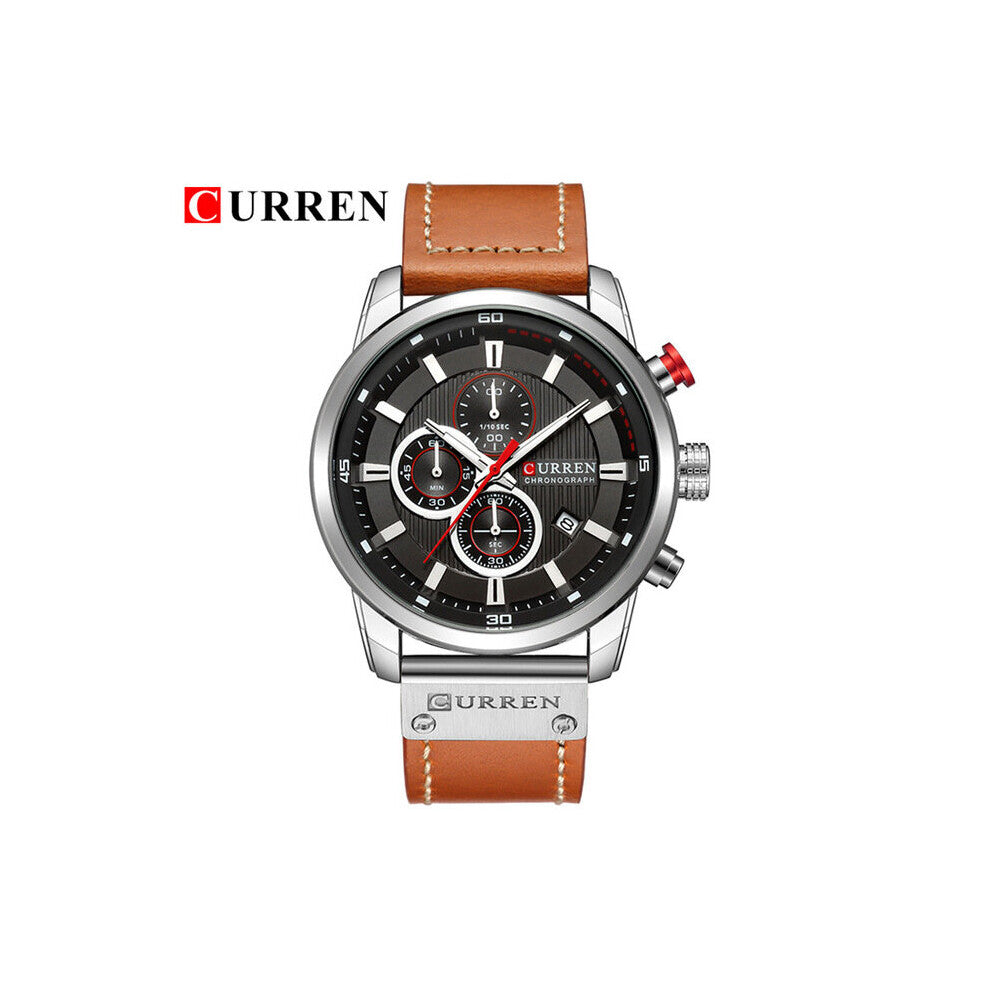 Military Sport Watches Men's Quartz Leather Strap Male Clock Waterproof Date Wristwatch Reloj Hombre