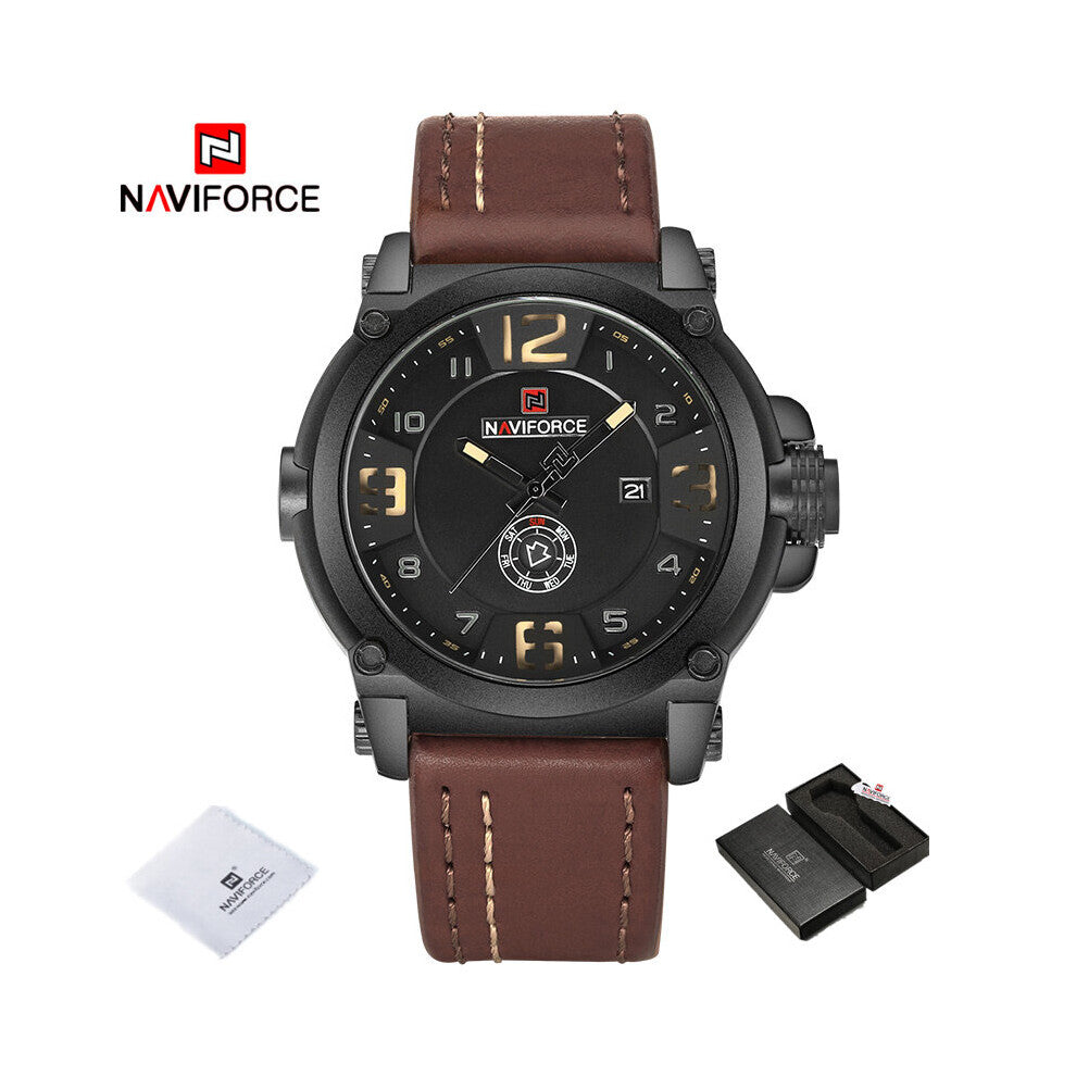 Men Sports Watches Military Quartz Watch Leather Strap Mens Waterproof Wristwatch Male Clock Relogio Masculino