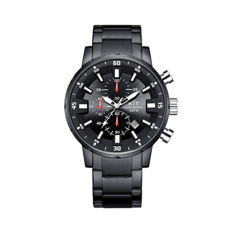 3101 Men's Watches Waterproof Six-Hand Three-Eye Man Watch Steel Band Calendar Quartz Sports Men Watches