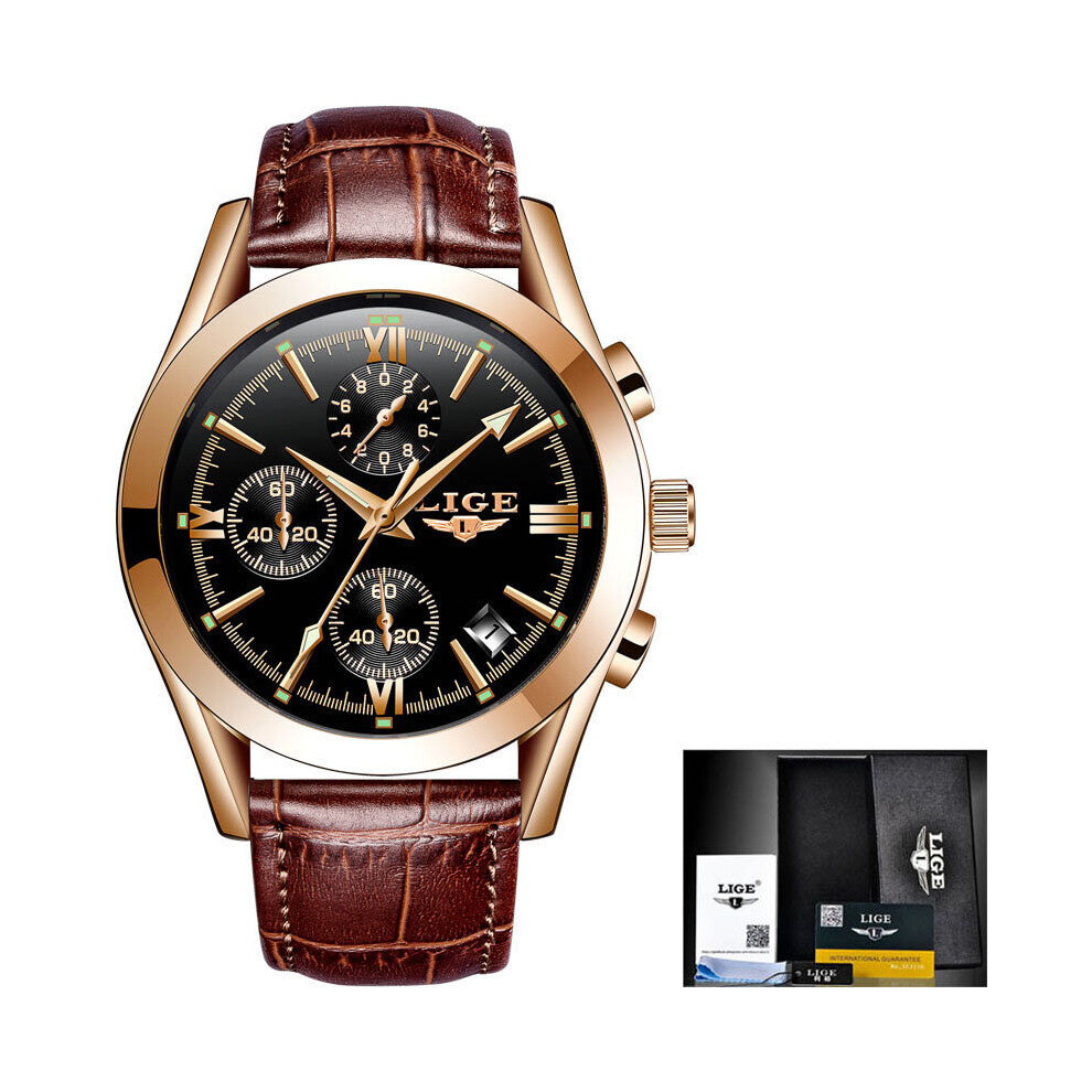 Watch Men Sport Quartz Leather Clock Mens Watches Top Waterproof Business Watch Relogio Masculino