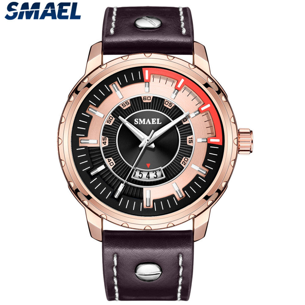 Men?s Watch Waterproof Quartz Wristwatches with Leather Strap & Casual Sport Watch Men relojes hombre 9117