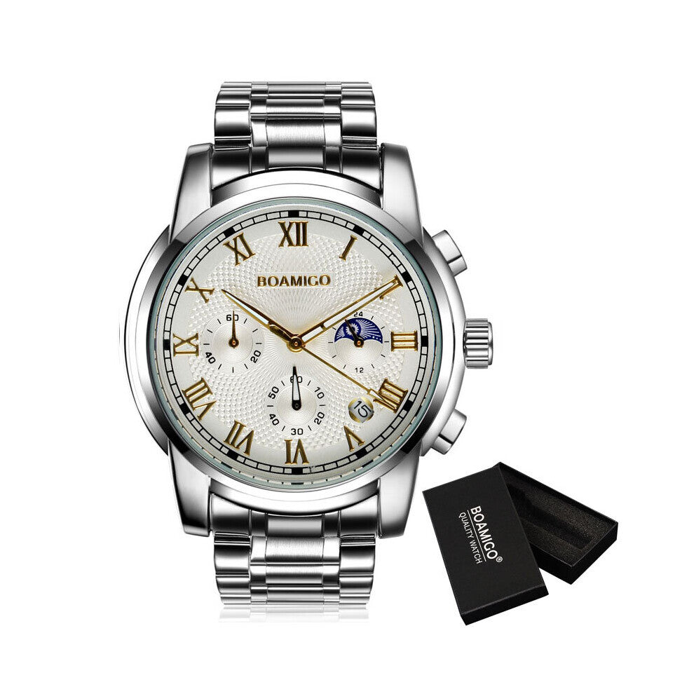 Watches Men Chronograph Men Sports Watches Waterproof Full Steel Dress Quartz Men's Watch