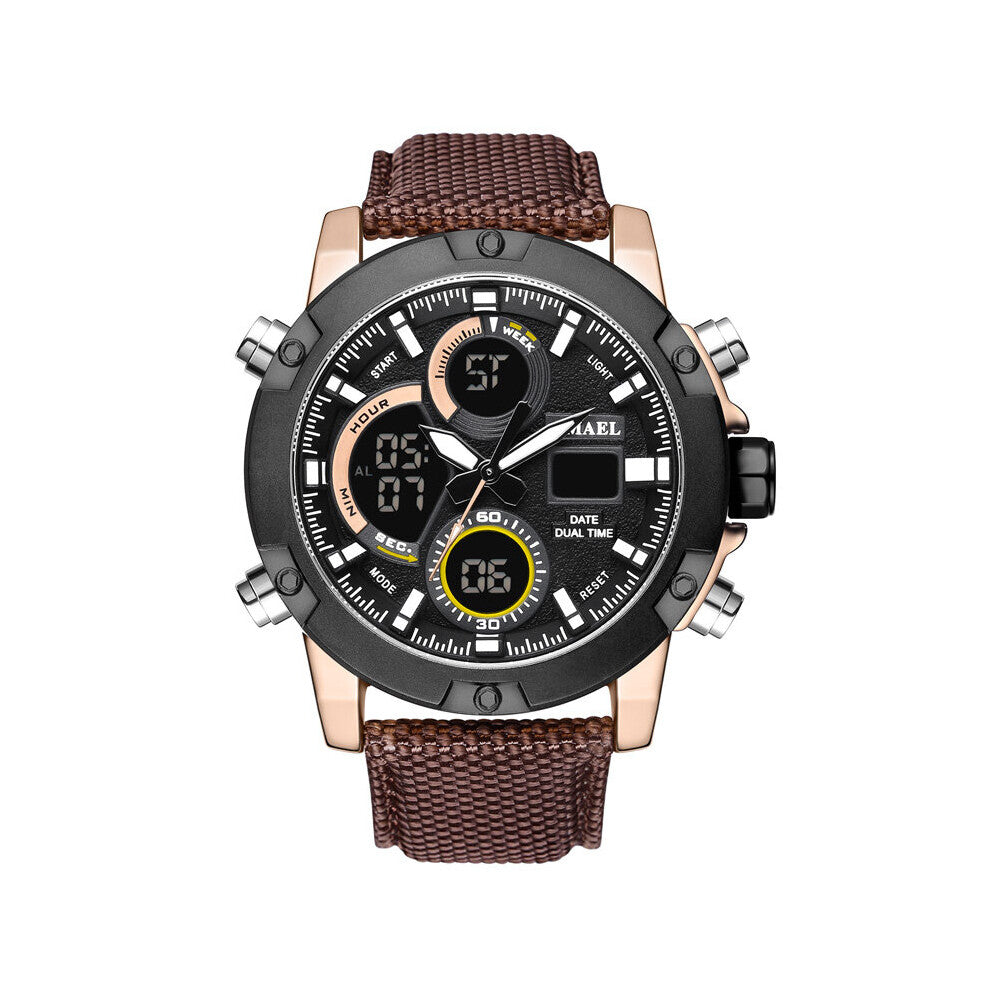 Analog Digital Men Sport Watches Waterproof relogio Alarm Alloy Clocks Men Watches Big Dial 1325 LED Quatz Wristwatches Bracelet