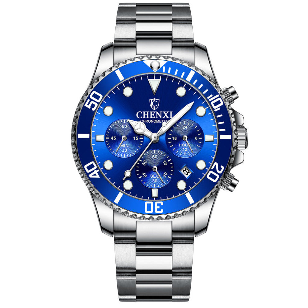 Men Watch Top Stainless Steel Mens Quartz Watches Luminous Waterproof Chronograph Relogio Masculino