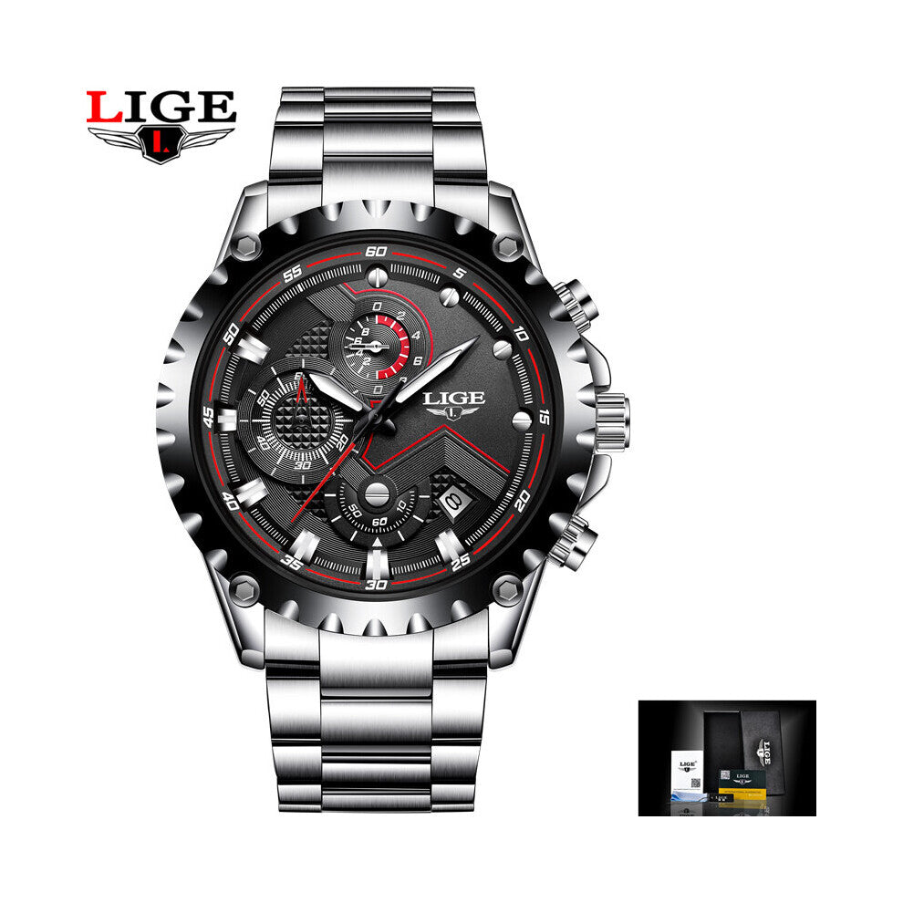 Mens Watches Stainless Steel Watch For Men Waterproof Luminous Quartz Watch Men Business Date Clock Relogio Masculino