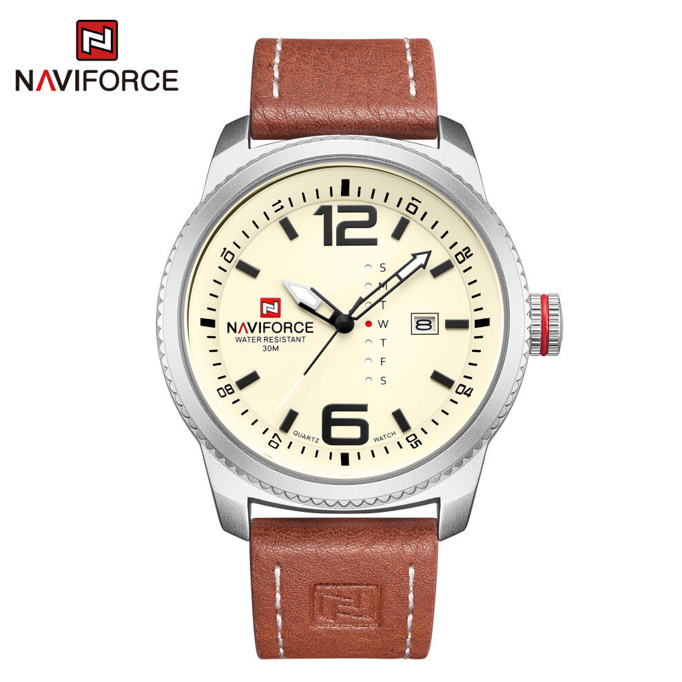 Date Quartz Watch Men Casual Military Sports Watches Leather Wristwatch Male Relogio Masculino 9063