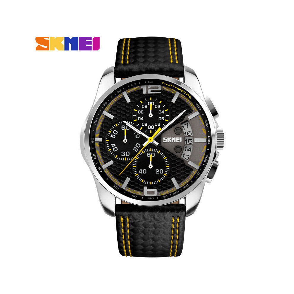 Casual Leather Belt Men Watch Waterproof Business Men's Quartz Watch Running Watch for Men Minitary Date Male Hour