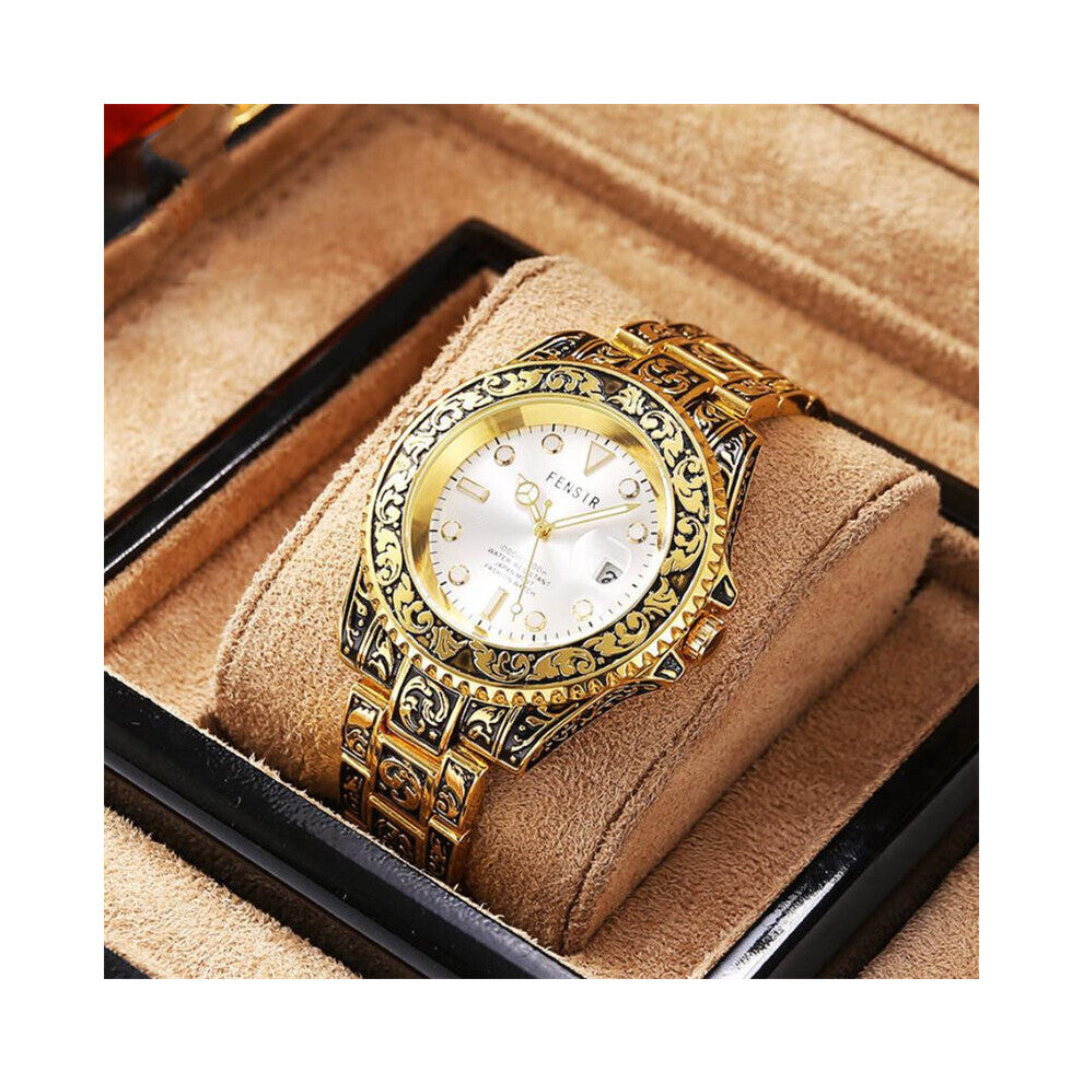 Watch Business Style Men's Stainless Steel Watch Silver Calendar Quartz Watch Male Waterproof Watches A4196