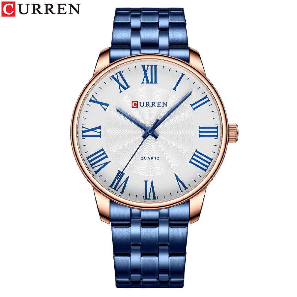 CUEERN Classic Men's Watch Stainless Steel Dial Casual Sports Quartz Clock relogio masculino