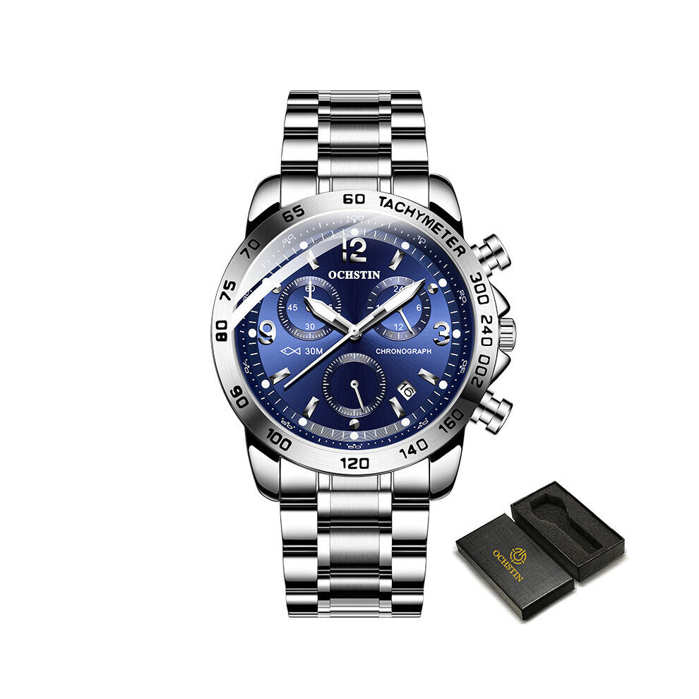 Top Wrist Watch Men Stainless Steel Strap Waterproof Quartz Watch Casual Sport Clock Relogio Masculino