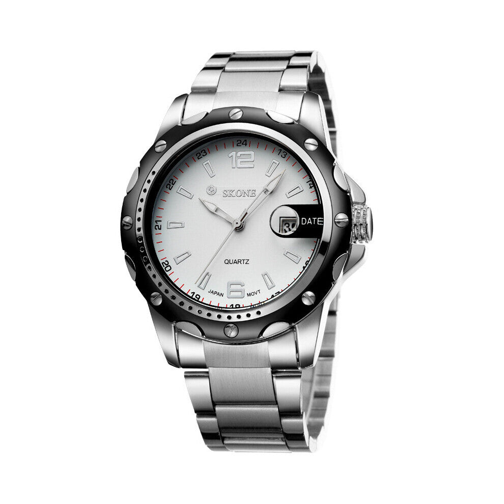 Skone Business Watches Man Stainless Steel Casual Wristwatch Men Quartz Waterproof Watch Male Relogio Masculino