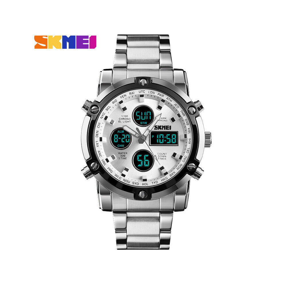 Analog Digital Watches Men Led Full Steel Male Clock Men Military Wristwatch Quartz Sports Watch reloj hombre