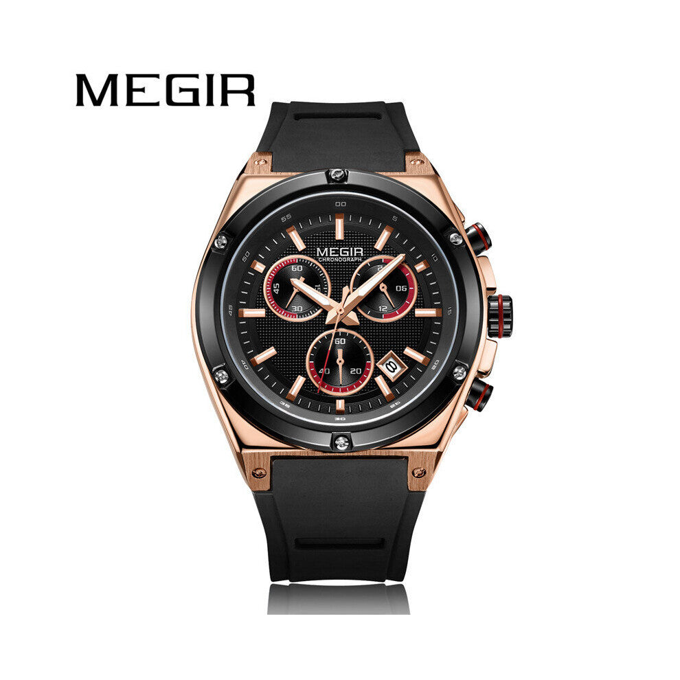 Watch Men Waterproof Chronograph Military Male Clock Top Rubber Business Man Sport Wristwatch Gift 2073