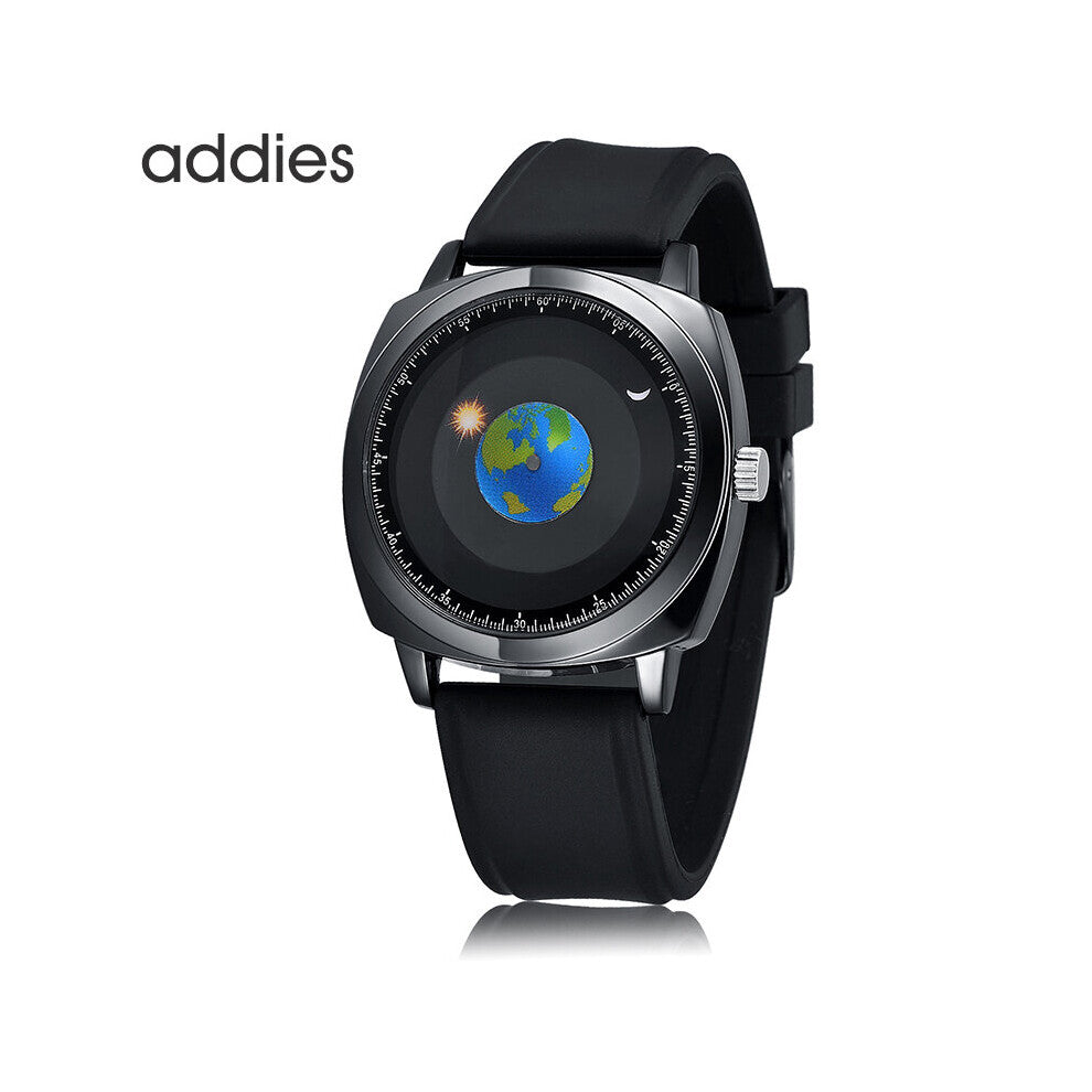 Watches Men Sports Watches Rotation Earth Sun Moon Watch Silicone Analog Quartz Wristwatches
