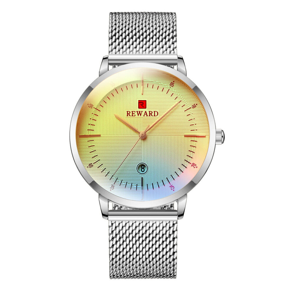 Men Quartz Wristwatches Changing Glass Waterproof Date Watch Full Steel Mesh Sports Watch for Men+box