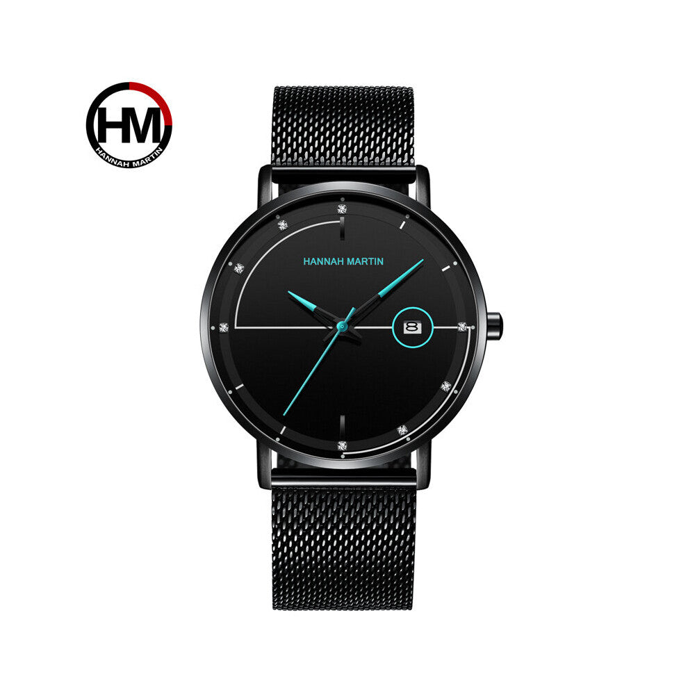 Japanese Movement Men Watch Top Mesh Belt Waterproof Quartz Calendar Men's Watches Relogio Masculino