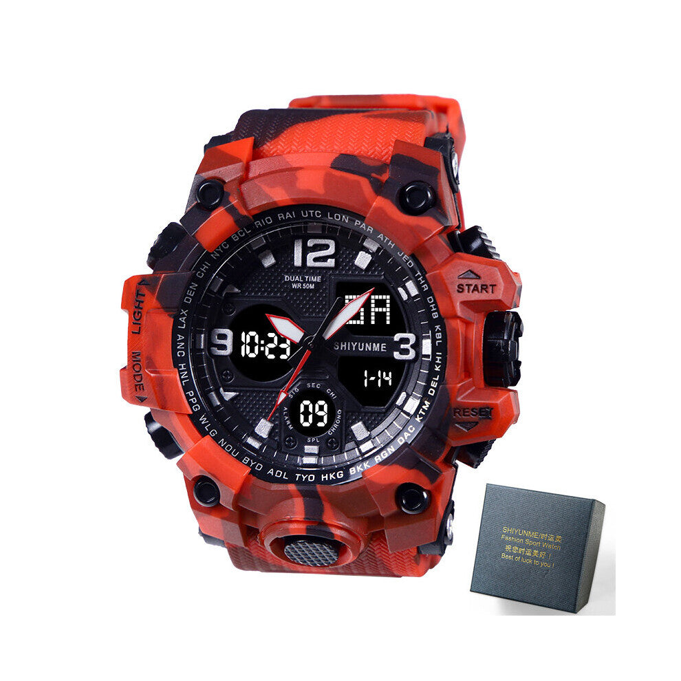 Sports Military Men's Watch Waterproof Dual Display Digital Quartz Watches with Packing Relogios Masculino