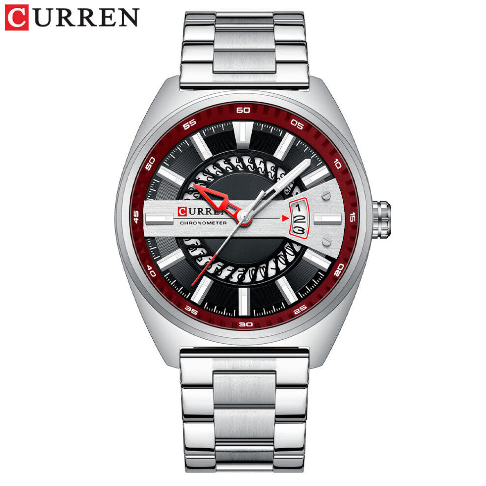 Men's Watch Casual Sports Wristwatch Stainless Steel Automatic Date Quartz Waterproof Clock Relogio