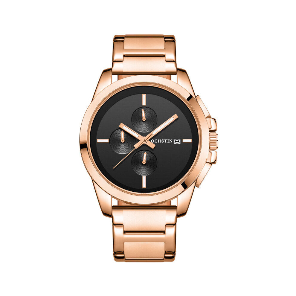 Man WristWatch Waterproof Chronograph Men Watch Military Top Stainless Steel Sport Business Male Clock 6059