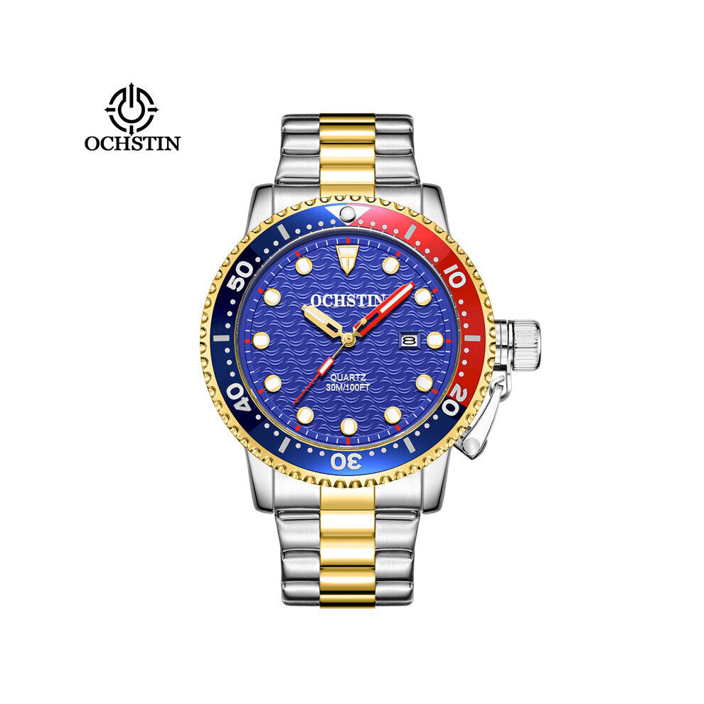 Man WristWatch Waterproof Auto Date Men Watch Military Top Stainless Steel Sport Business Male Clock 7003