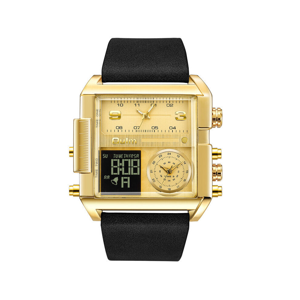 Watches For Men Luminous Digital Waterproof Male Wrist Watch Multifunction Leather Strap Clock Reloj Hombre