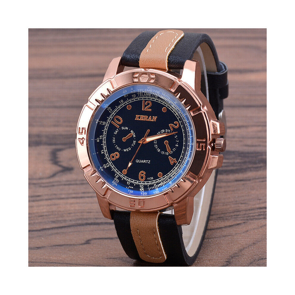 Sports Three Eyelids Band Men's Watch Classic Large Dial Light Quartz Watch Men's Watch