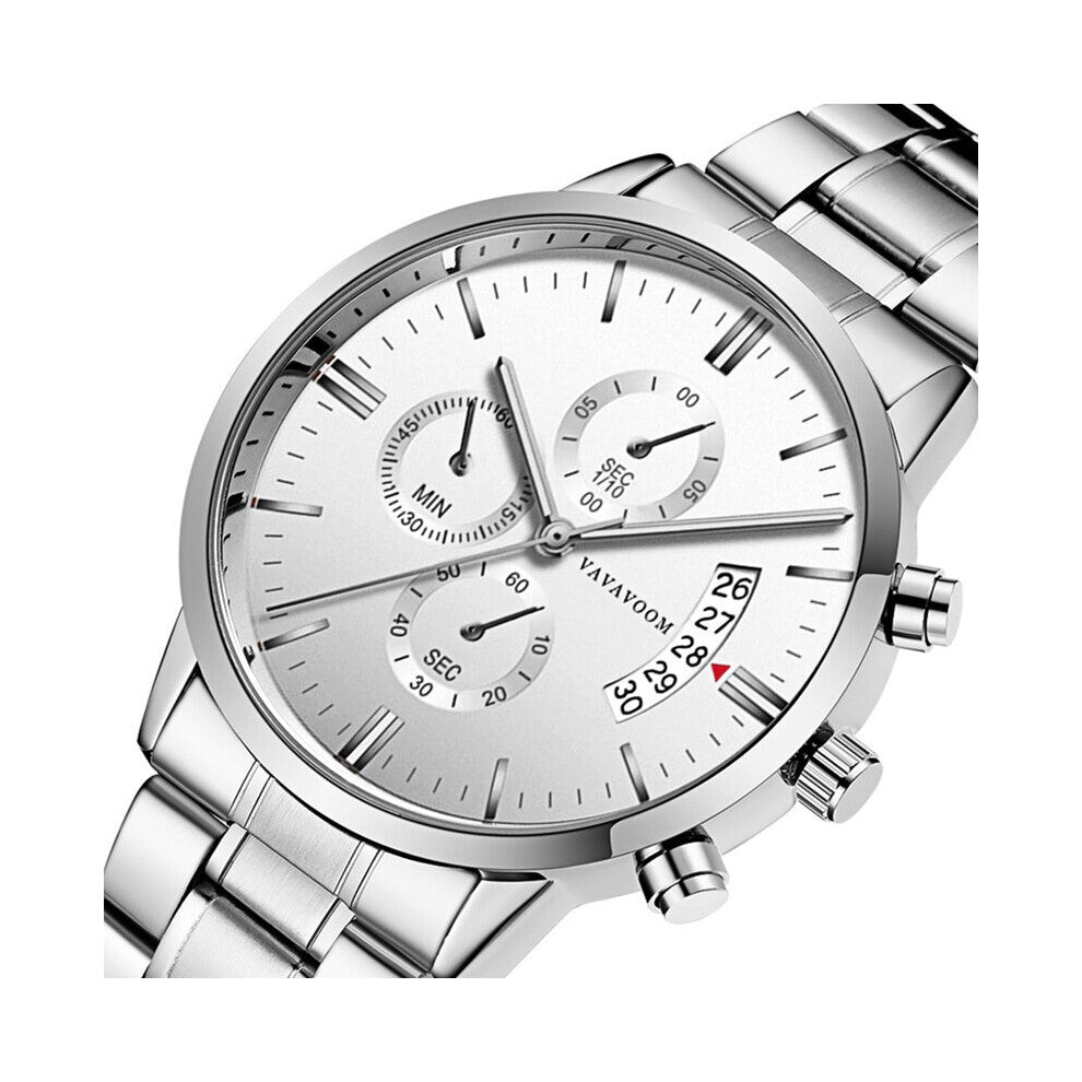 Men's Business Creative Calendar Quartz Watch Waterproof Big Dial Steel Wrist Watches for Men Famous Clock Watch Men