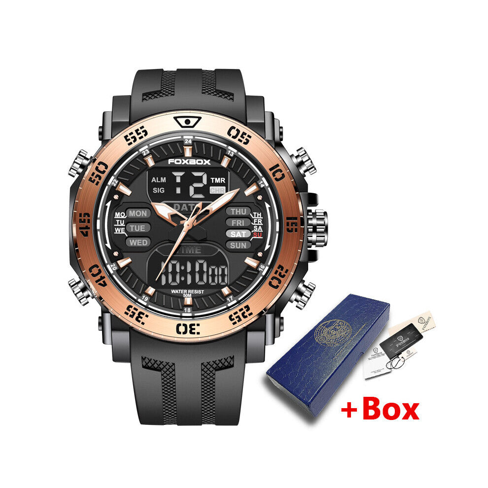 Military Men Watch 50MWaterproof Wristwatch Alarm Watches Mens Sport Dual Display Digital Watch for Men Relogio Masculino