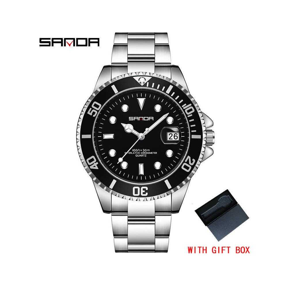 Diver Watch Men Top Stainless Waterproof Sport Clock Mens Business Quartz Wristwatch Relogio Masculino
