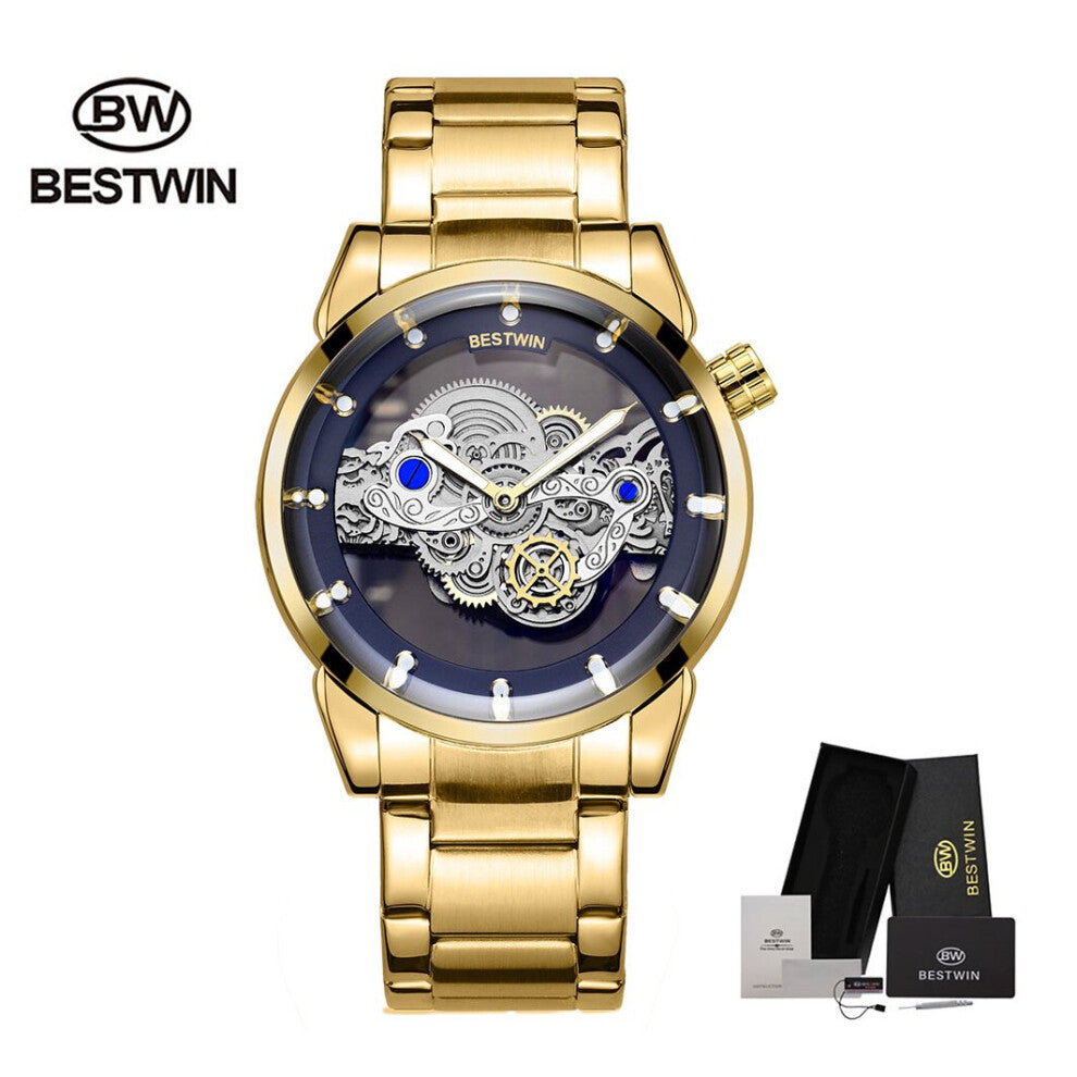 Hollow Watch Quartz Men's Watch Stainless Steel Top Waterproof Sports Chronograph Quartz Men's Relogio Masculino