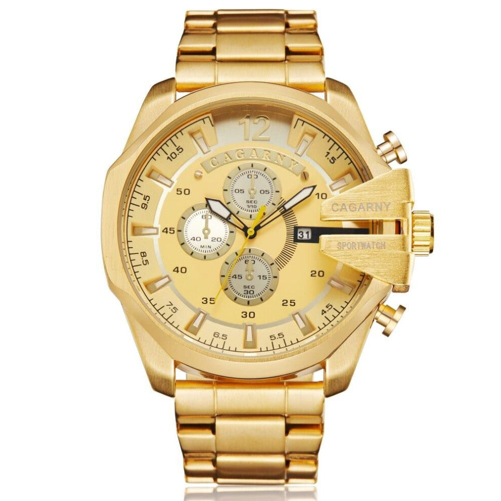Cagarny Top Mens Quartz Watches Sport Wristwatch Waterproof Stainless Male Watches Clock Relogio Masculino