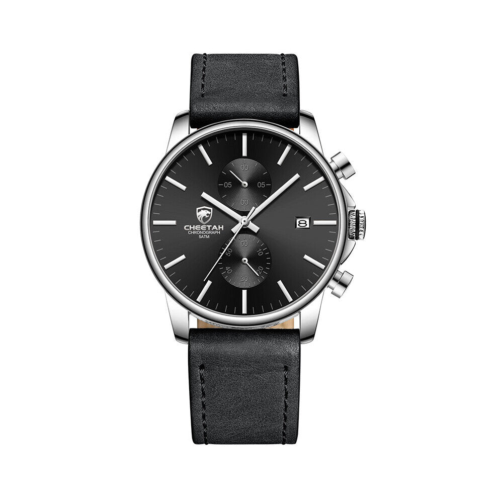 Men?s Watches Top Sport Quartz Watch Men Chronograph Waterproof Wristwatch Leather Date reloj hombre