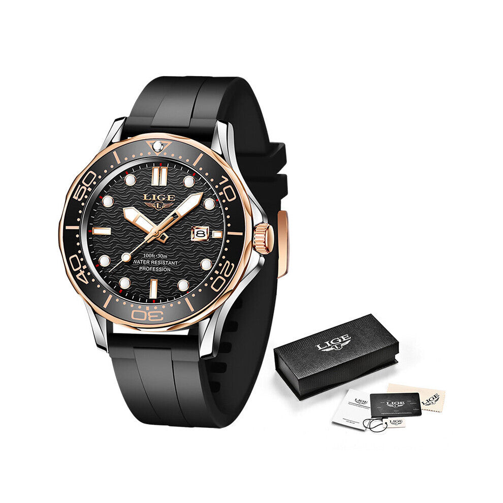 Mens Quartz Watches Top Business Luminous Wristwatches Sports Waterproof Watches Stainless Steel reloj hombre