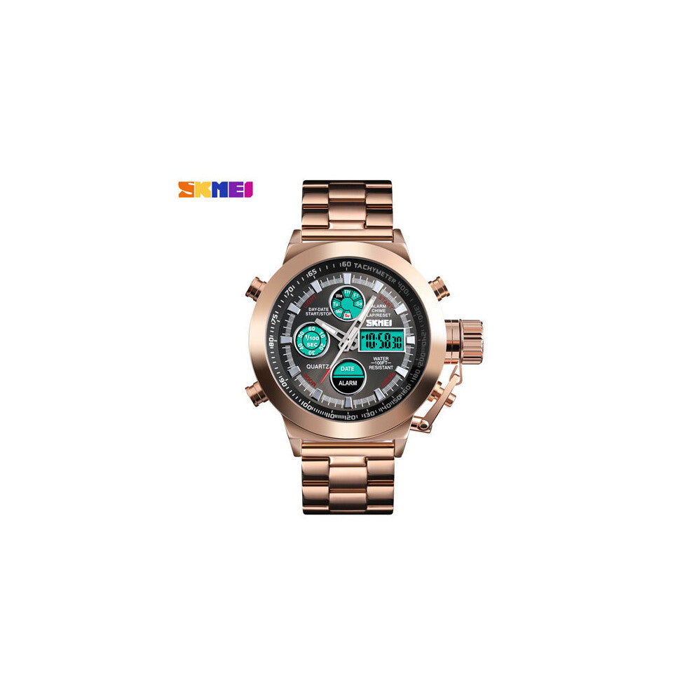 Men Sport Watch 2Time Display Quartz Digital Clock Waterproof Military Luminous Chrono Wristwatch relogio masculin